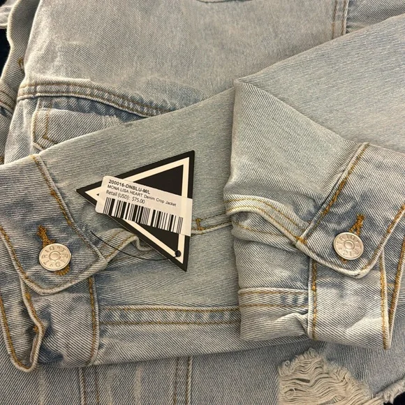 NWT • Trio Urban • Mona Lisa Heart Denim Crop Jacket • 200016-DNBLU • S/M • 😍 - Picture 5 of 11